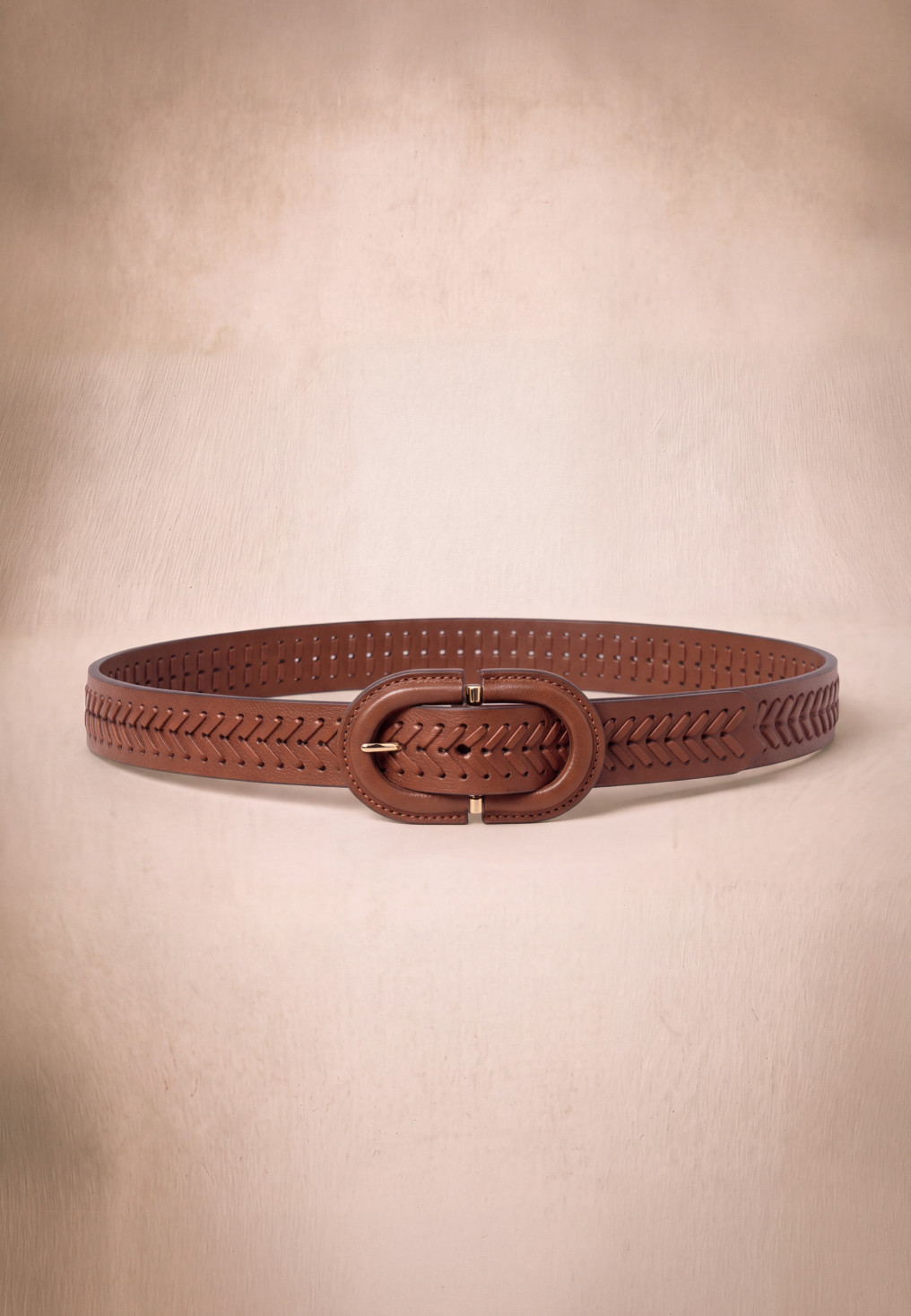 CEINTURE CUIR - MEMISSA - COGNAC